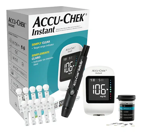 Glucometro Instans AccuChek - 10 Reactivos y 10 Agujas