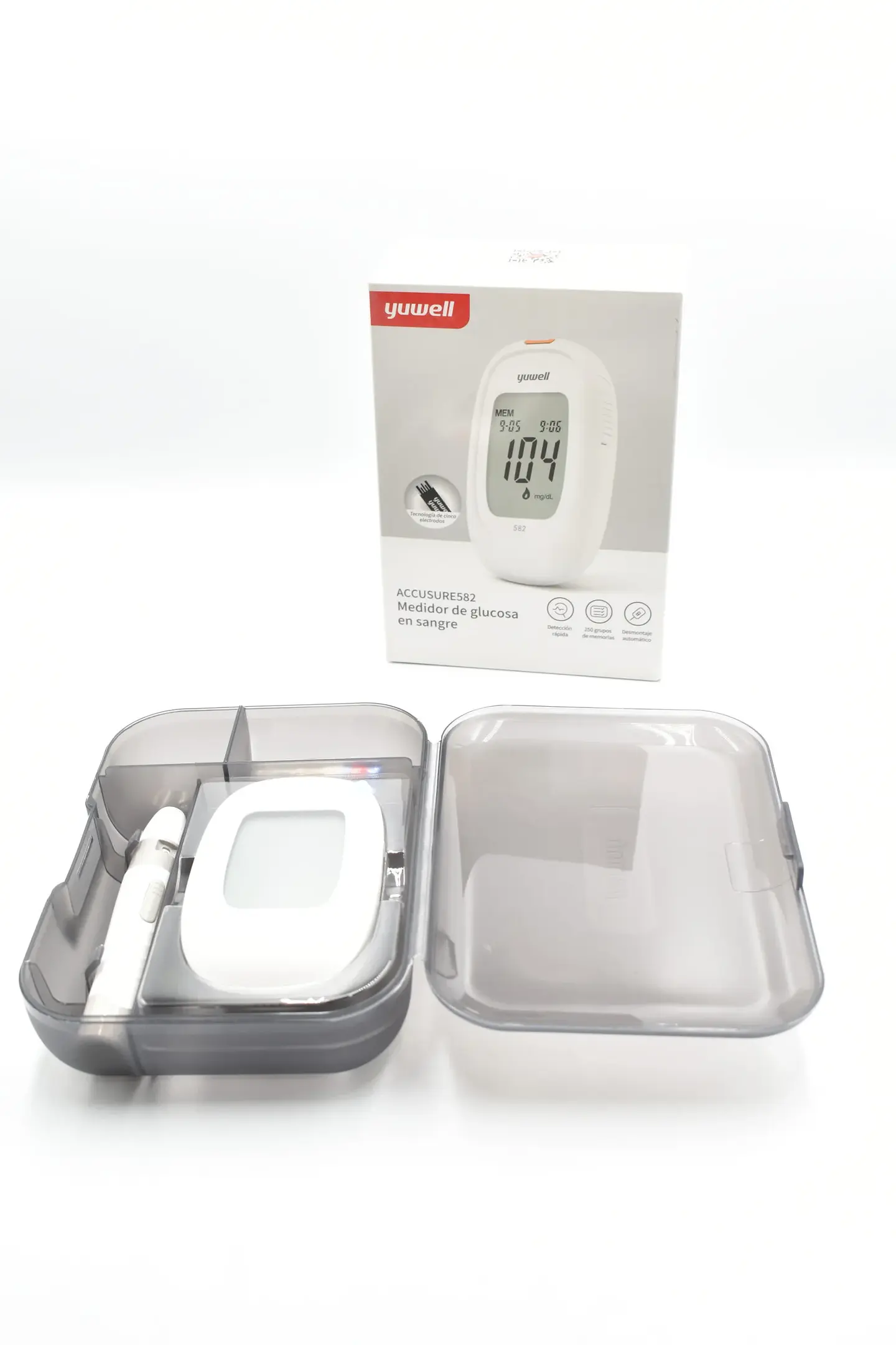Glucometro Yuwell - 50 Reactivos 100 Agujas 4