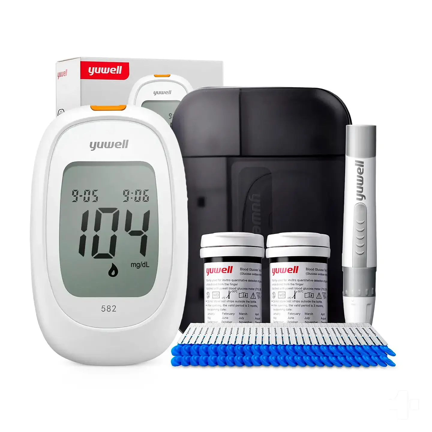 Glucometro Yuwell - 50 Reactivos 100 Agujas 2