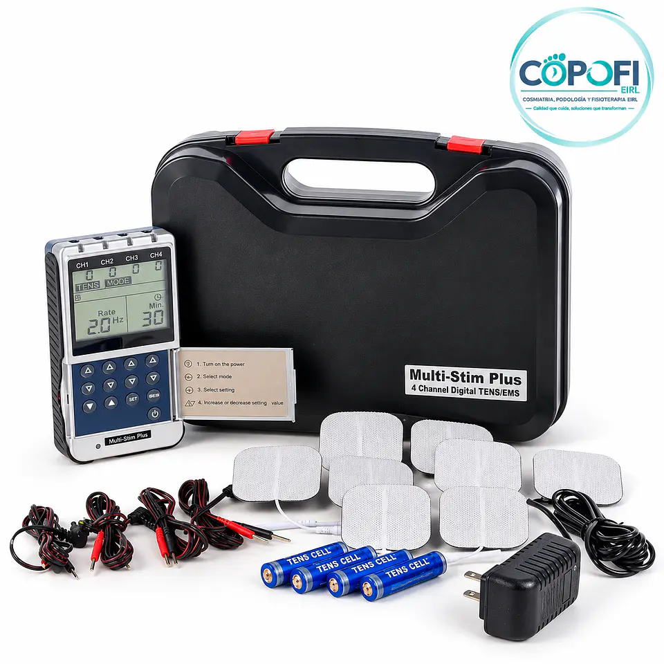 Electroestimulador Multi Stim Plus 4 Canales Tens Ems Profesional 1