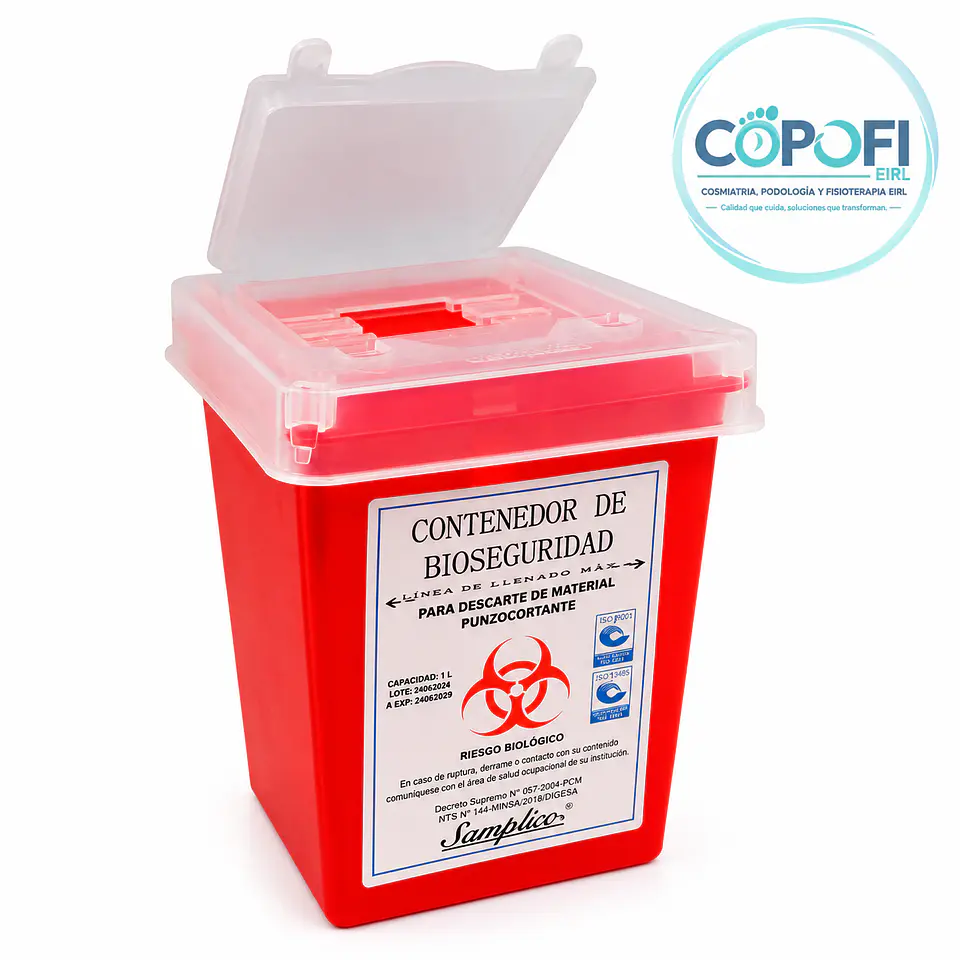 Tacho Rojo de Bioseguridad 1.5L 1