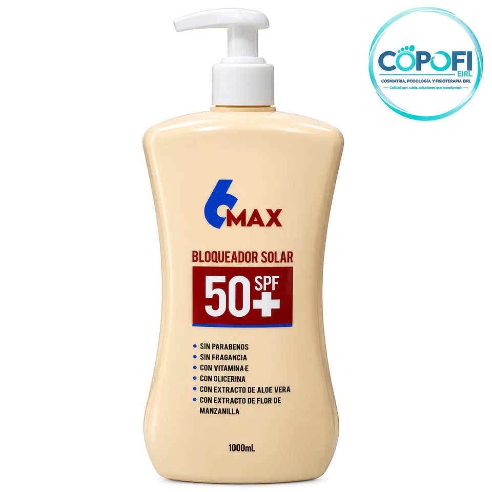 Bloqueador Solar 6MAX SPF 50+ Frasco 1 Litro 1
