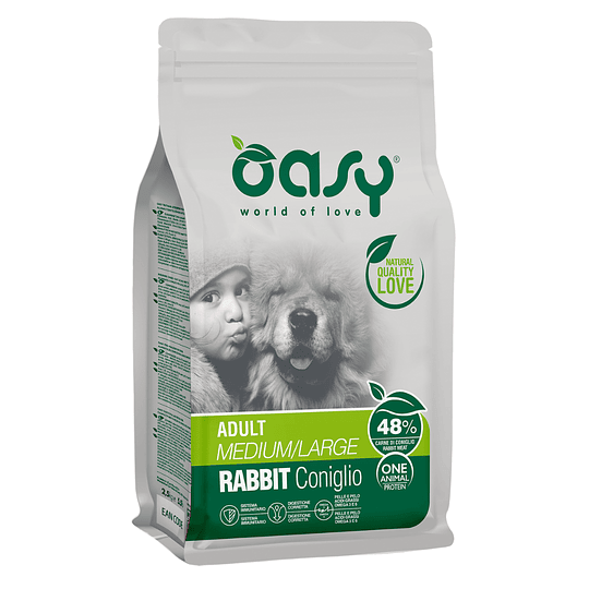 Oasy Conejo Perro Adulto Raza Mediana Grande 12kg 