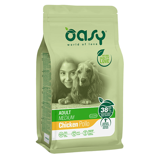 Oasy Pollo Perro Adulto Raza Mediana 12kg 