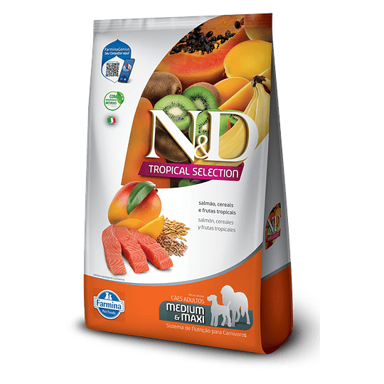 N&D Tropical Selection Salmón para Perros Medianos y Maxi 12kg