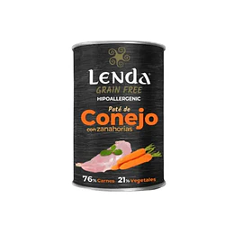 Lenda Perro Lata Conejo y Zanahoria 400g
