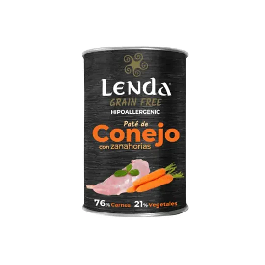 Lenda Perro Lata Conejo y Zanahoria 400g
