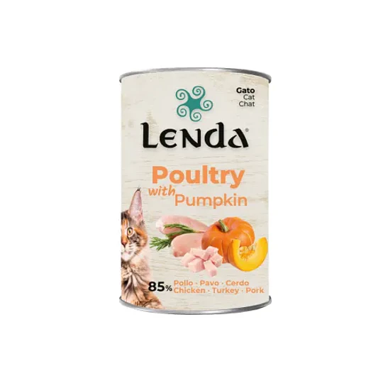 Lenda Gato Lata Pollo Pavo Calabaza 400g