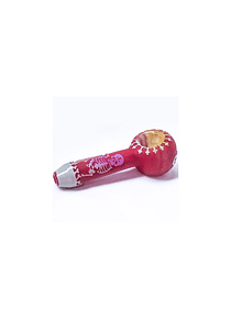LIBERTY GLASS PIPA FRIT SPOON DEATH RED