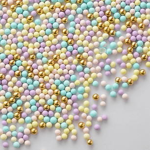 Mix Mini Perlas 4mm - Pastel and Gold 30gr