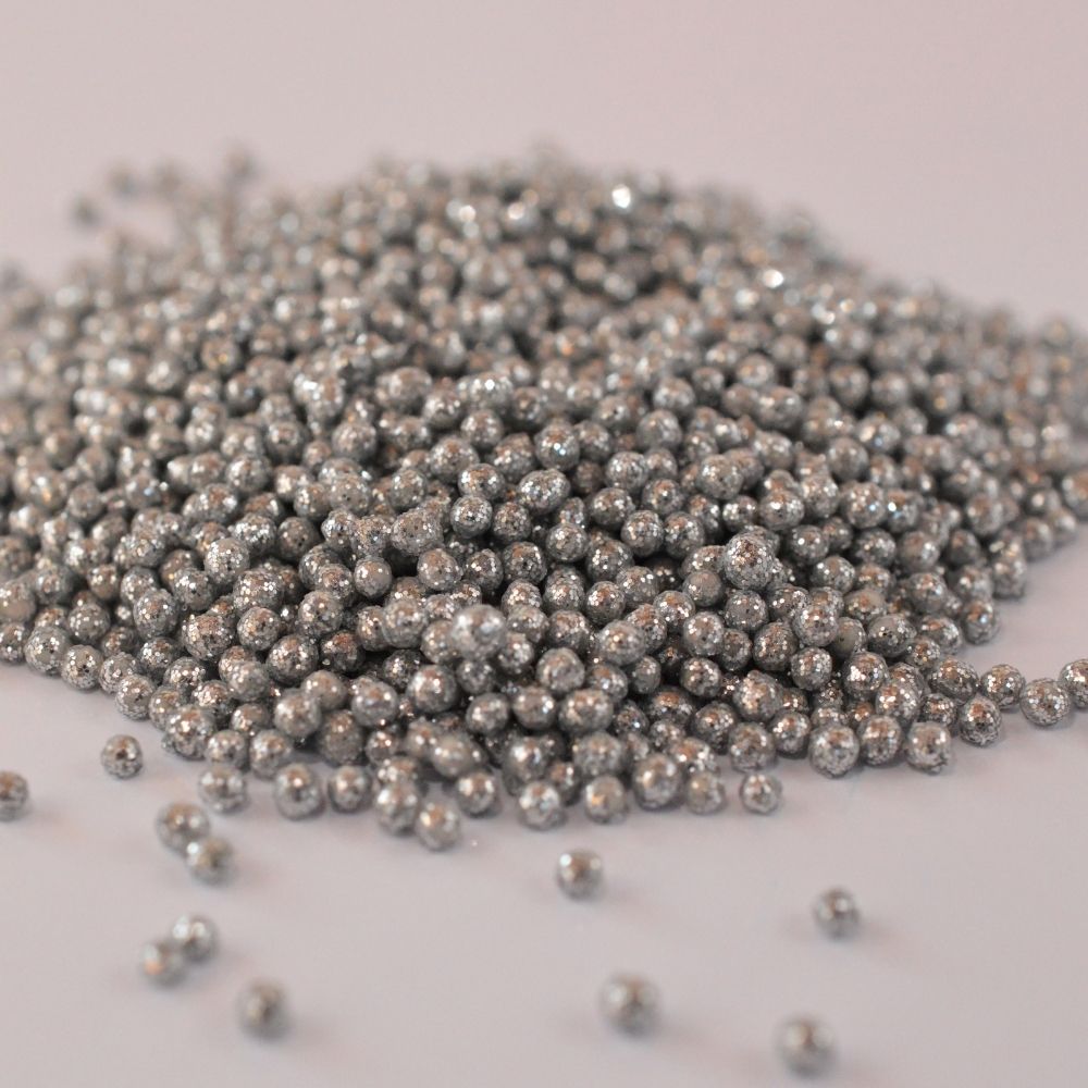 Perla Diamantada Mini Plateada 30gr