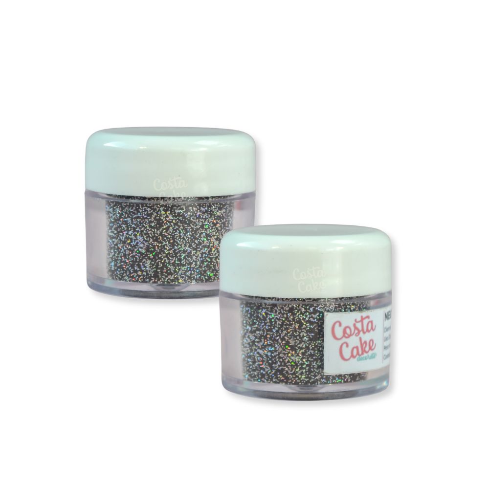 Diamantina Costa Cake Negro Holográfico 5 gr. .