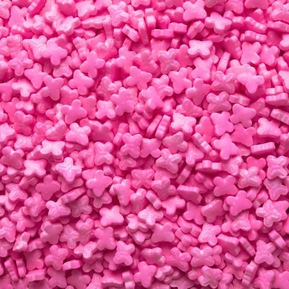 Figuras de Caramelo Mariposas Rosadas - 30 g
