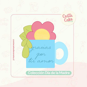 Cortador Tacita con Flores - 8 cm