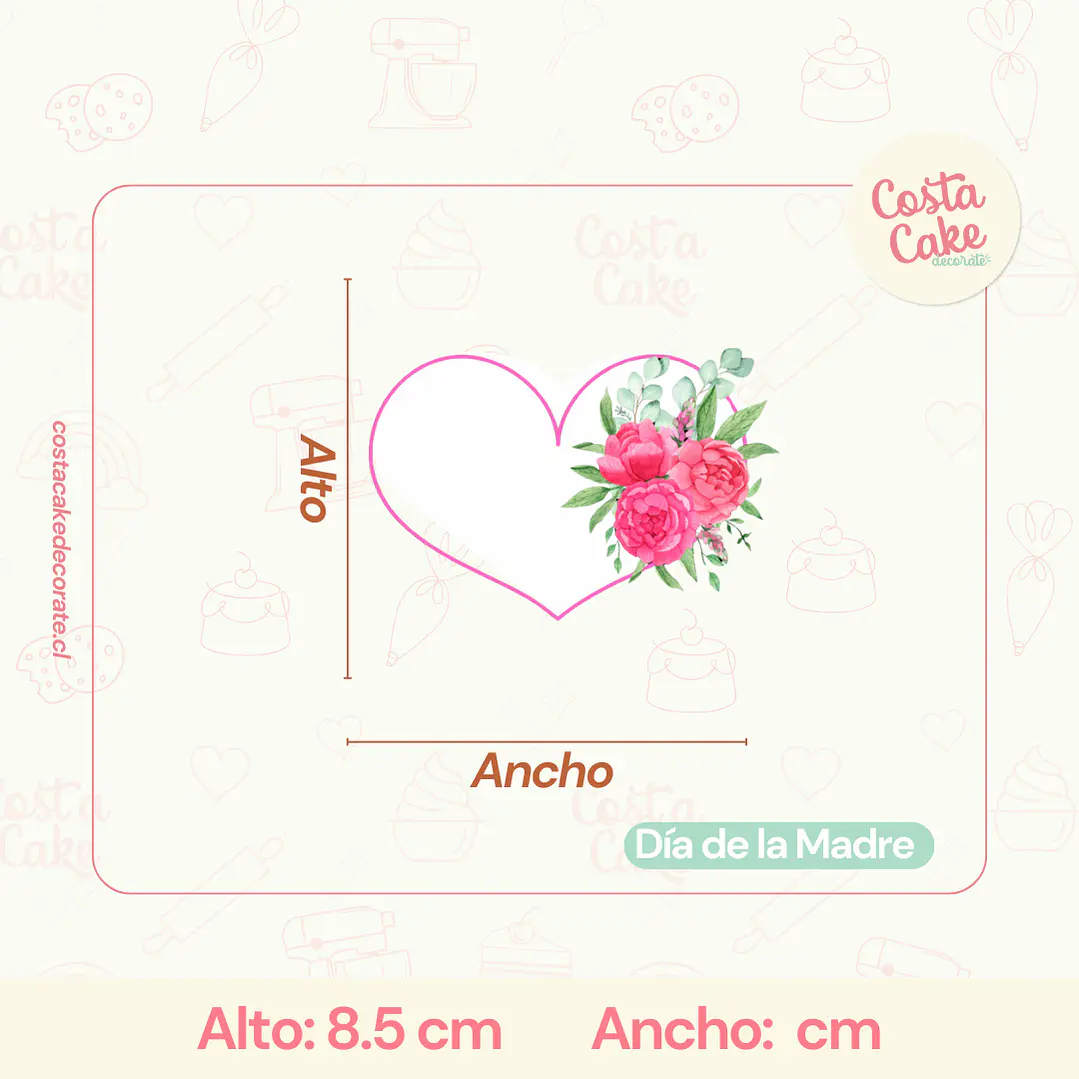 Cortador Corazón con Flores - 8 cm 3