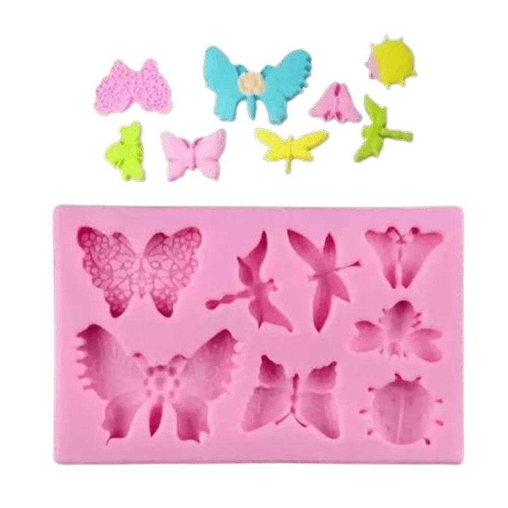 Molde Silicona Fondant Mariposas 8 figuras 2