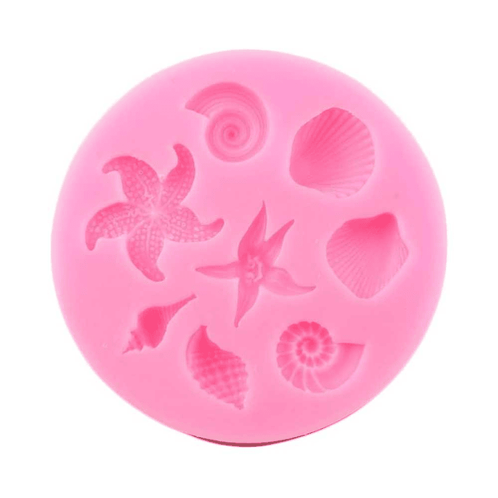 Molde Fondant Silicona 8 Conchas de Mar 1