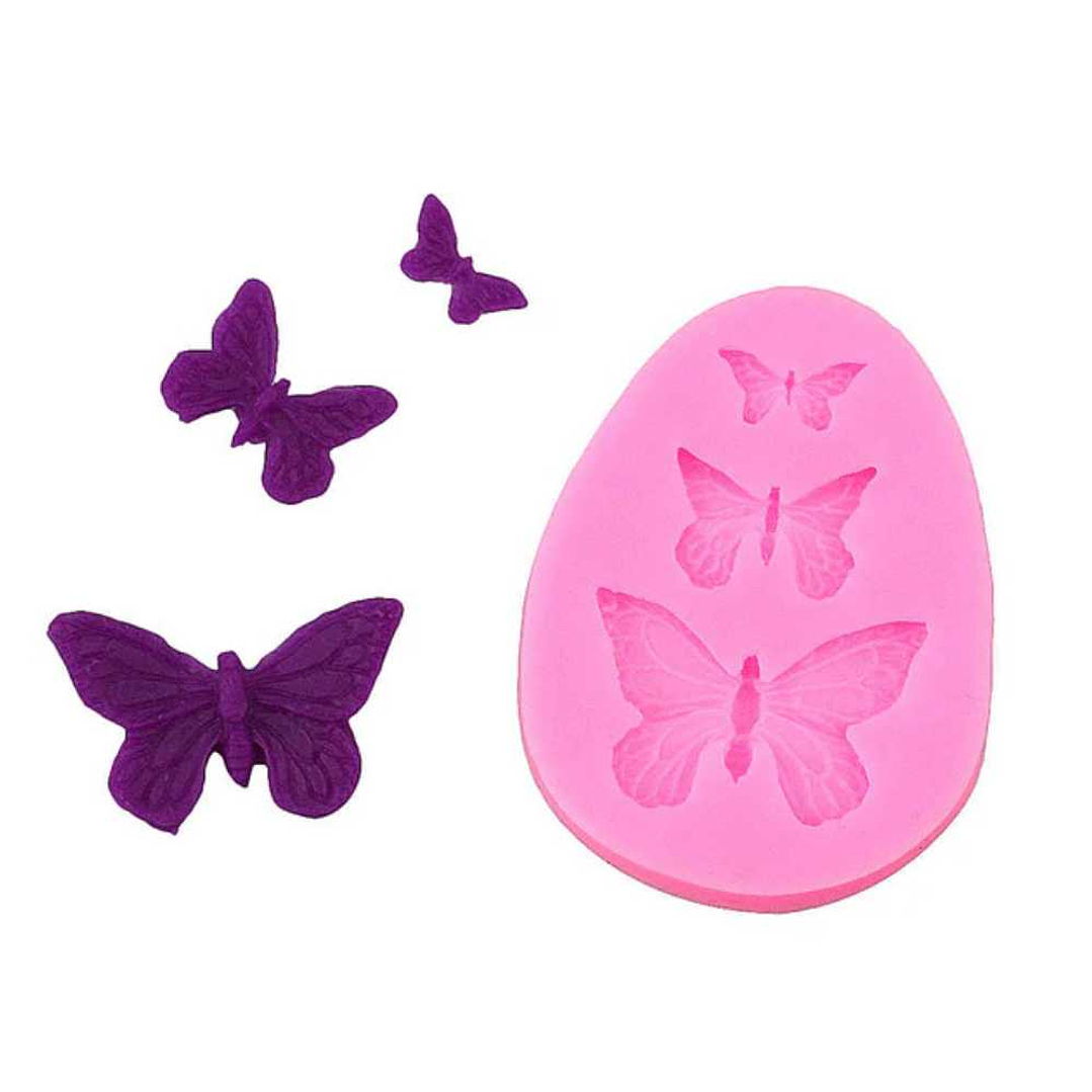 Molde Silicona Fondant 3 Mariposas 2