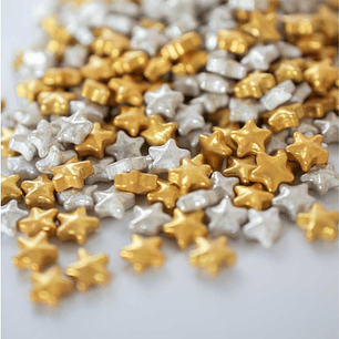 Figuras de Caramelo Estrellas Doradas y Plateadas - 30 gr