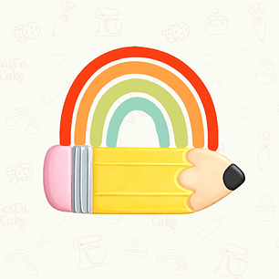 Cortador de Galletas Lápiz con arcoíris 8,5 cm