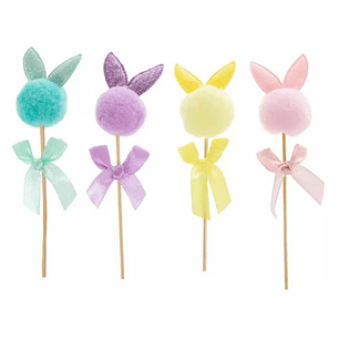 Mini Topper 3D - Conejitos Pastel