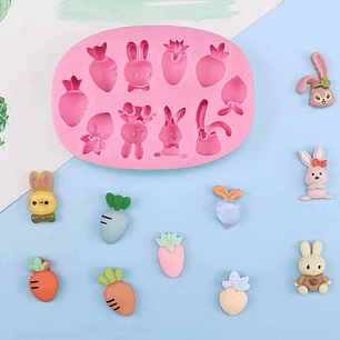 Molde Fondant 10 figuras pascua pequeñas