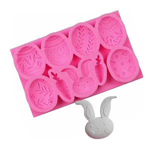Molde Fondant 9 figuras pascua