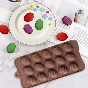 Molde de silicona Pascua 15 figuras - Huevitos