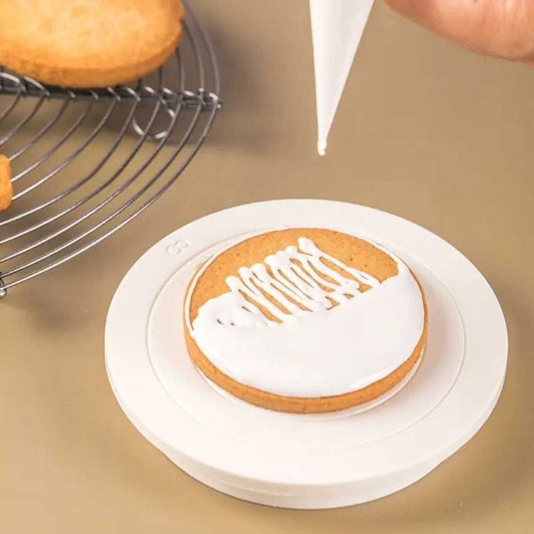 Base Giratoria Blanca para Decorar Galletas y Mini Tortas 12,5cm 2