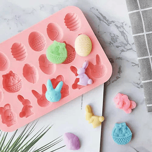 Molde de silicona Pascua 18 figuras