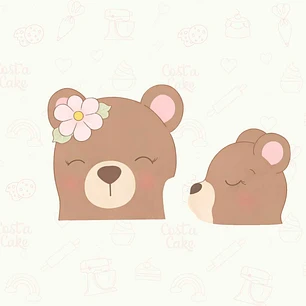 Set cortador Oso Madre e Hijo 9 cm
