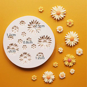 Molde Silicona Fondant Margaritas 13 figuras