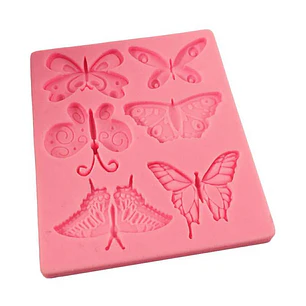 Molde Silicona Fondant Mariposas 6 figuras