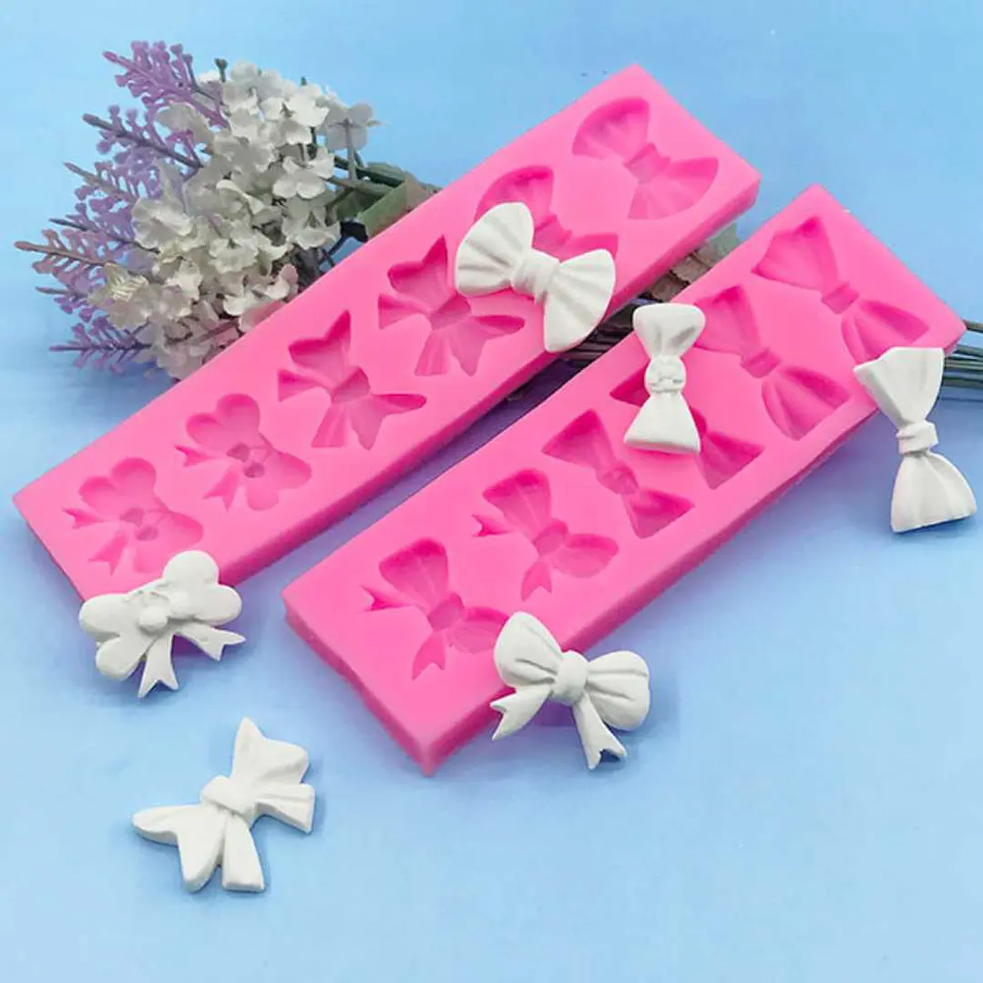 Molde Fondant 6 Moños Silicona 1