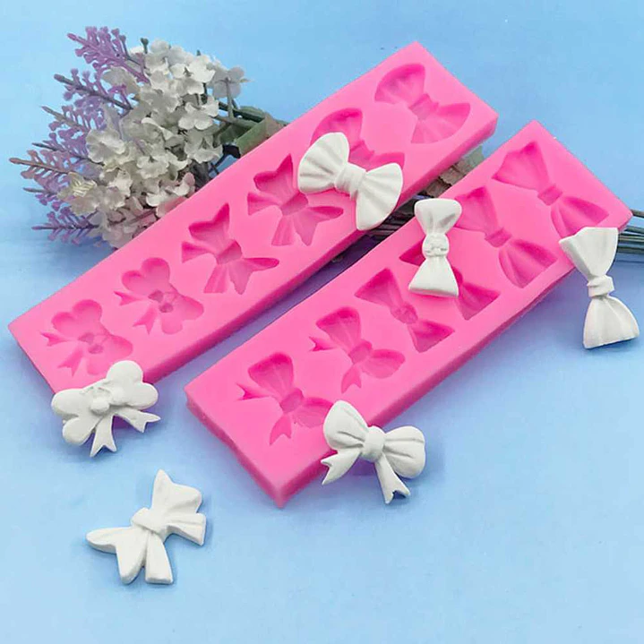 Molde Fondant 6 Moños Silicona 1