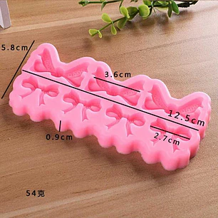 Molde Fondant 7 Moños Silicona