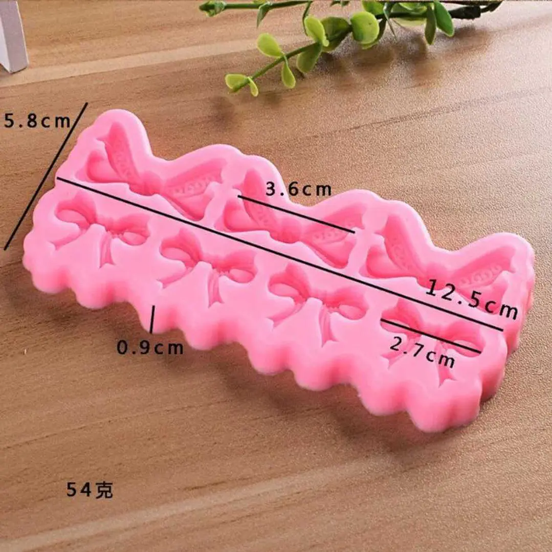 Molde Fondant 7 Moños Silicona 2