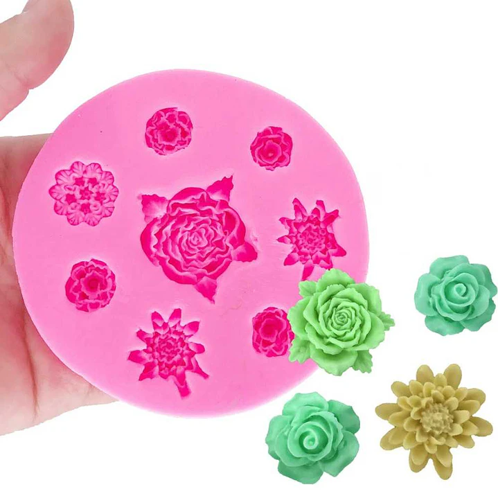 Molde Silicona Fondant Flores 8 figuras 1