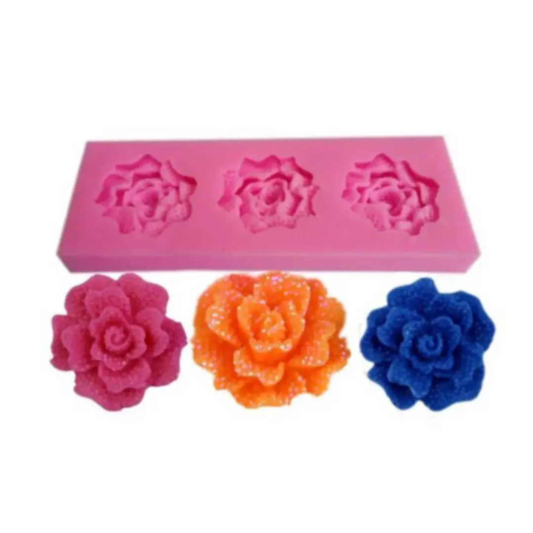 Molde Silicona Fondant Rosas Diamantes 3 figuras 1