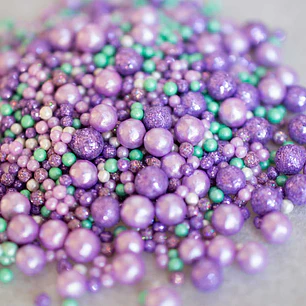 Mix Mini Perlas - Purpura y Turquesa  30gr