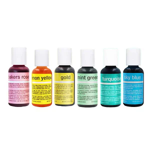 Set 6 Colores Liqua-Gel Chefmaster 20mL- Tonos Pastel