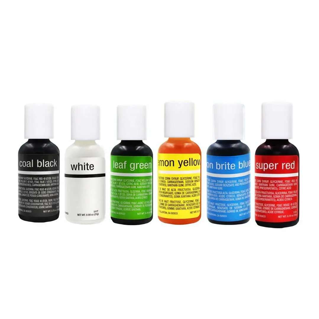 Set 6 Colores Liqua-Gel Chefmaster 20mL- Tonos Básicos 2