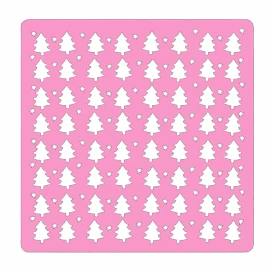 Stencil para Galletas Navidad - Patrón árboles navidad 1