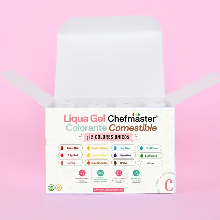 Set A: 12 Colores Liqua-Gel Chefmaster 21mL 1