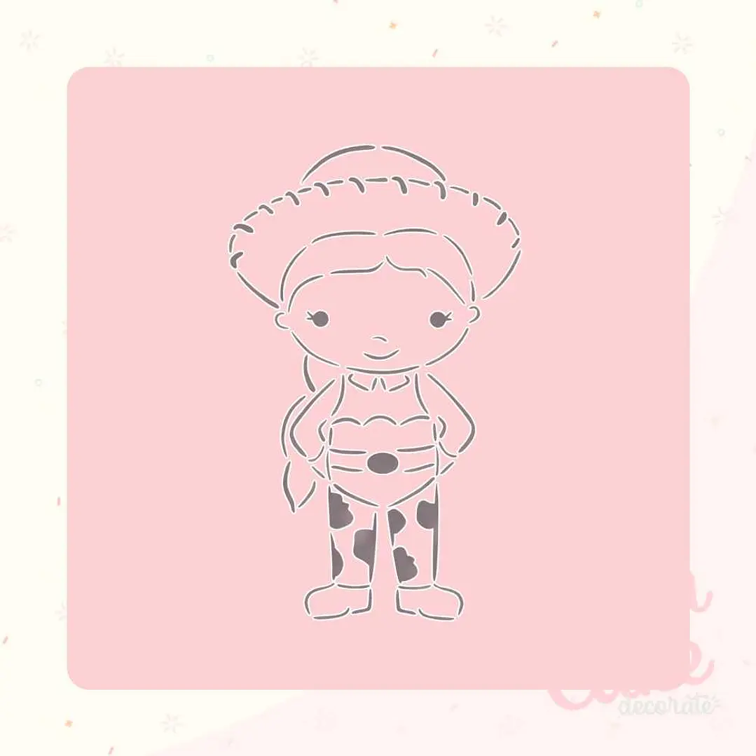 Stencil Pinta tu galleta - Vaquera Jessie 1