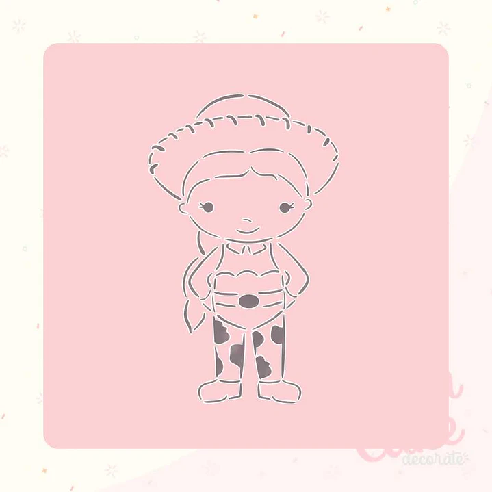 Stencil Pinta tu galleta - Vaquera Jessie 1
