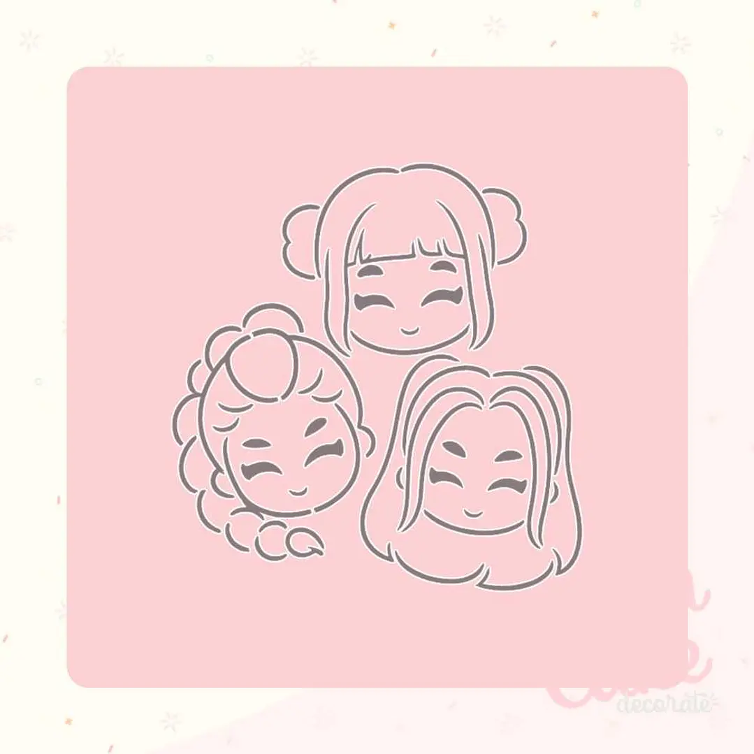 Stencil Pinta tu galleta - Guerreras K-pop 1