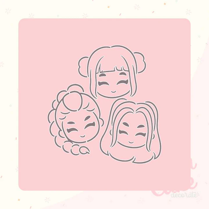 Stencil Pinta tu galleta - Guerreras K-pop 1