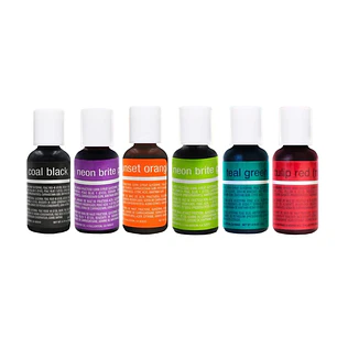 Set 6 Colores Liqua-Gel Chefmaster 20mL- Tonos Halloween Rosa
