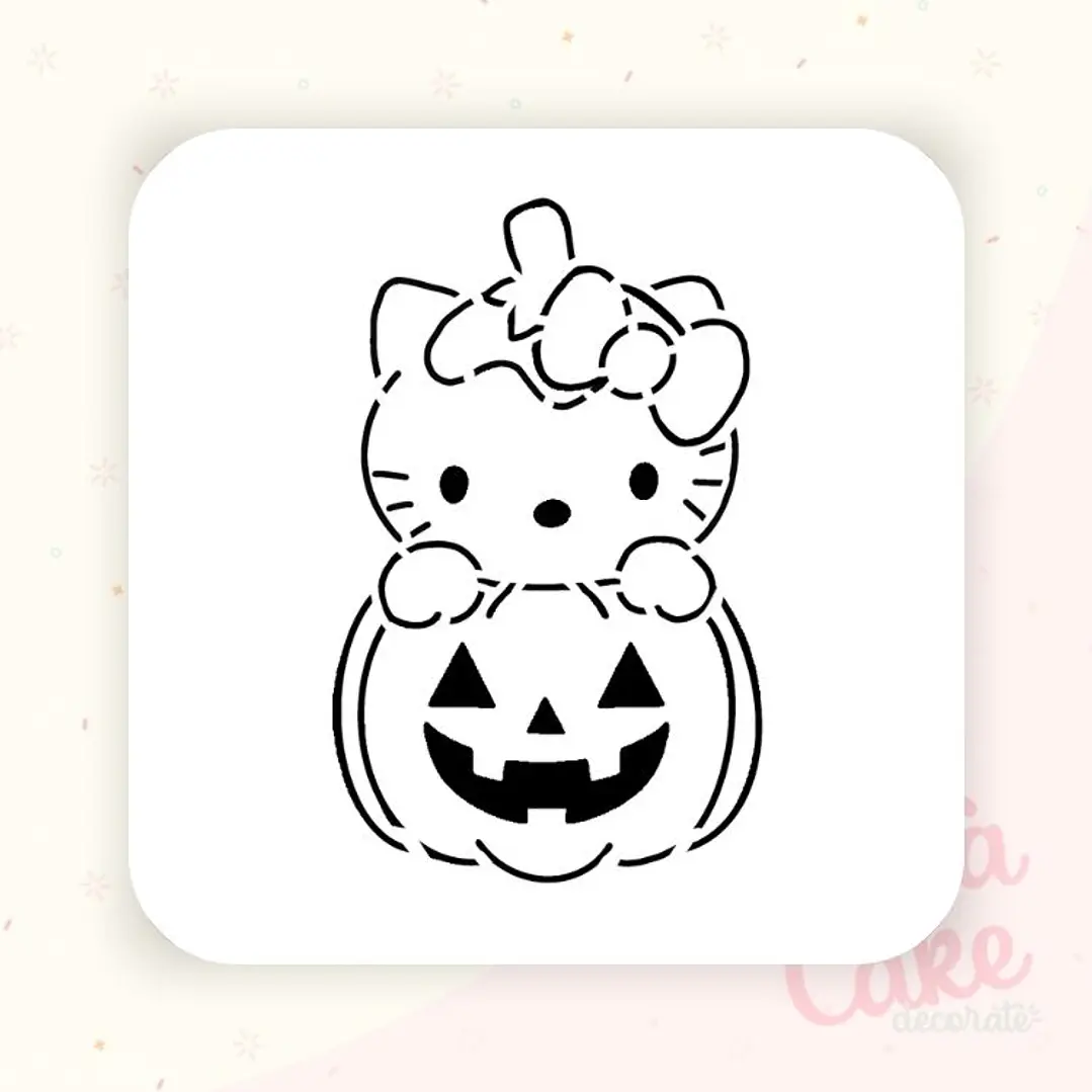 Stencil Pinta tu galleta - Hello Kitty calabaza 1
